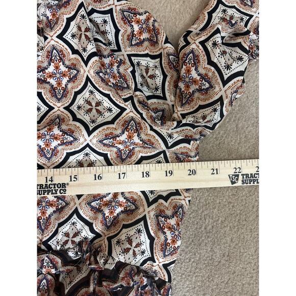 Anthropologie brown black peach boho tiered dress small - Picture 5 of 5